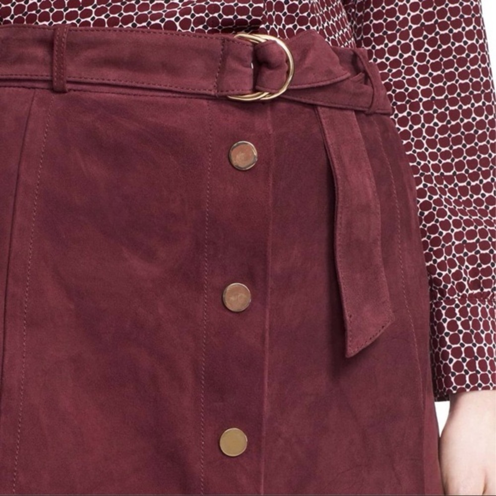 NWT $578 Kate Spade Belted Suede A-Line Skirt - Picture 5 of 7